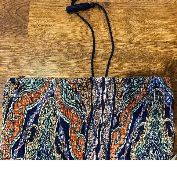 Midnight Sky Women's Strapless Boho Maxi Sun Dress Size Large Retro Style - Picture 4 of 9